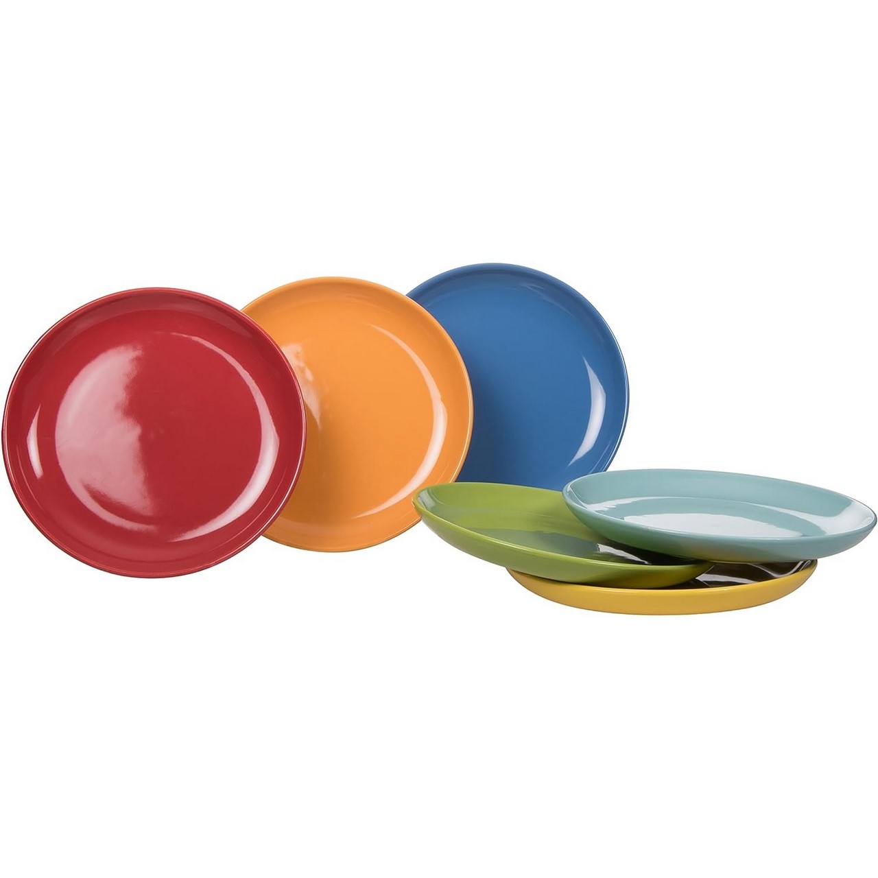 Acquista online Kaleidos set 6 Multicolor Fruit Plate Porcelain stoneware d.20.5 cm Kaleidos